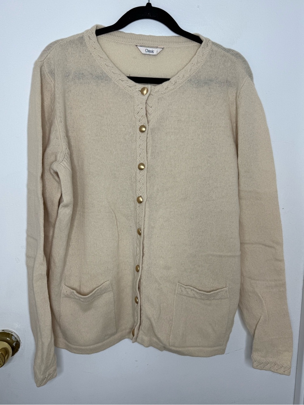 M&S Cream Button-Front Knit Cardigan